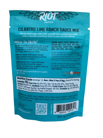 Riot Cilantro Lime Ranch Sauce